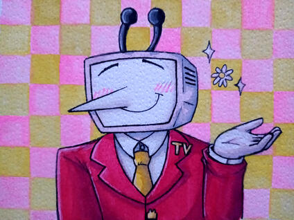 Watercolour and fineliner